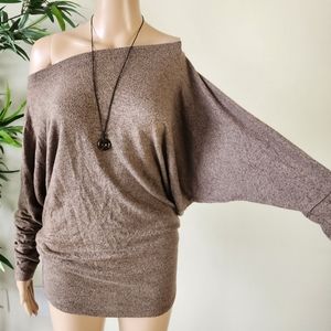 Boho Off shoulder Sweater top.